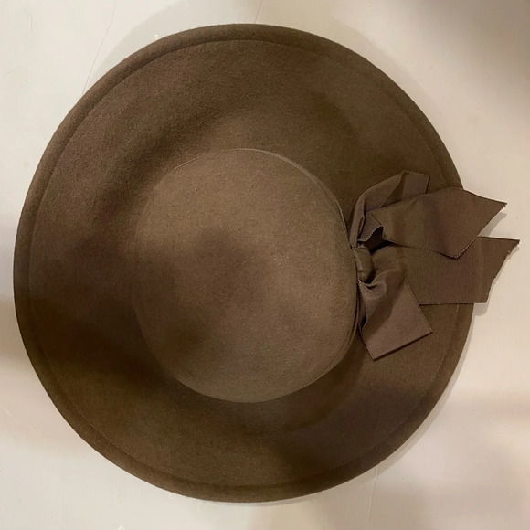 Betmar New York Brown 100% Wool Hat With Bow OS - Picture 4 of 9